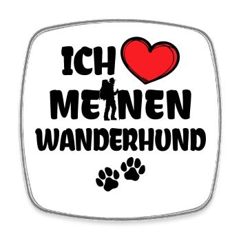 Bergsteigen Herz Statement Ich Liebe Wandern - Viereckiger Kühlschrankmagnet - Weiß - Vorne