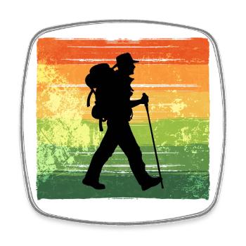 mountain peaks, nature, mountain hiking, hiking, hiking - Square fridge magnet - white - Front