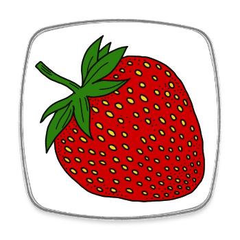 Strawberry - Square fridge magnet - white - Front