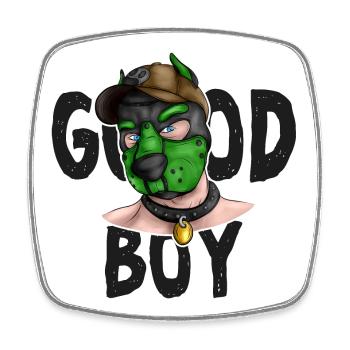 GoodBoyGreen - Viereckiger Kühlschrankmagnet - Weiß - Vorne