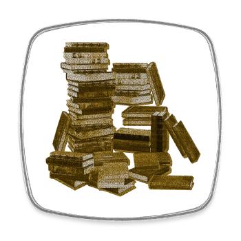 Lesen, Bücherstapel, alte bücher, buchnerd, lesen - Viereckiger Kühlschrankmagnet - Weiß - Vorne