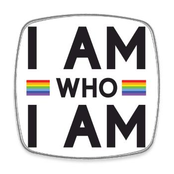 Pride Month - I Am Who I Am - LGBTQ+ - Square fridge magnet - white - Front