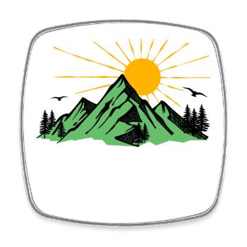 Nature lovers Mountains Nature Hiking Mountain Peaks - Square fridge magnet - white - Front