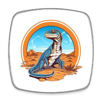 Lizard in Wüstenlandschaft Design - Viereckiger Kühlschrankmagnet - Weiß - Vorne