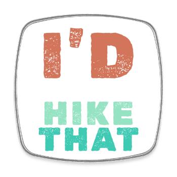 Hiking Hiker Statement Mountain Summit Mountaineering - Square fridge magnet - white - Front