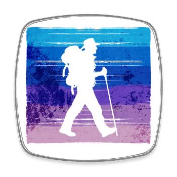 Mountain Summit Hike Hikers Hiking Mountaineering - Square fridge magnet - white - Front