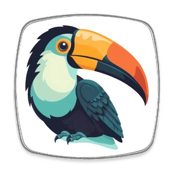 colorful toucan - Square fridge magnet - white - Front