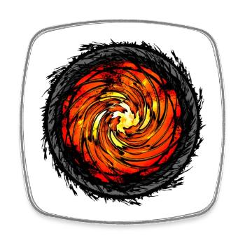Fiery Hurricane Color Design - Square fridge magnet - white - Front