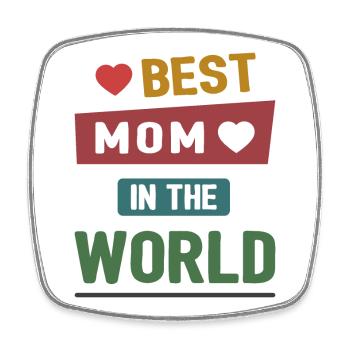 Beste Mutter der Welt - Viereckiger Kühlschrankmagnet - Weiß - Vorne