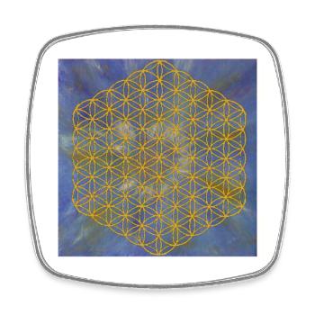 Blume des Lebens - 5. Dimension "Erzengel Michael" - Viereckiger Kühlschrankmagnet - Weiß - Vorne