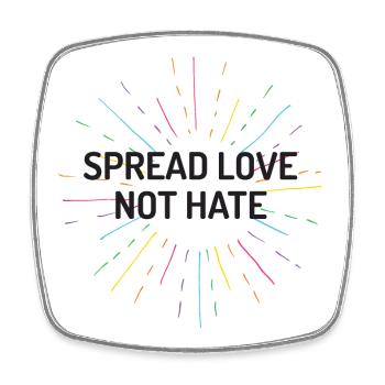 Pride Month - Liebe statt Hass verbreiten - Viereckiger Kühlschrankmagnet - Weiß - Vorne