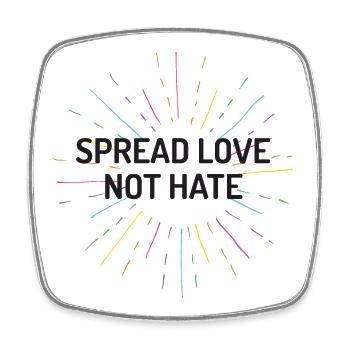 Pride Month - Spread Love Not Hate - Square fridge magnet - white - Front