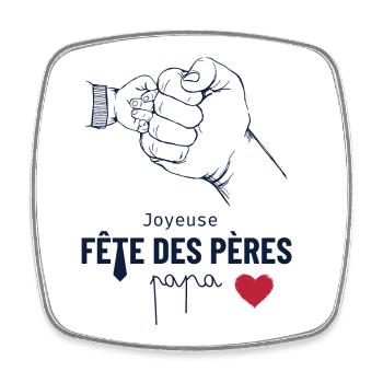 Joyeuse fête des pères papa. Bonne fête papa ! - Magnet carré - blanc - Devant