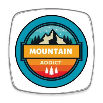 Mountain Addict - Magnet carré - blanc - Devant