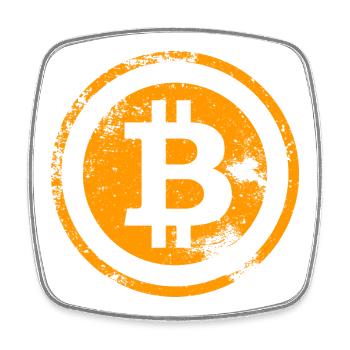 Vintage Bitcoin Logo BTC VINTAGE - Viereckiger Kühlschrankmagnet - Weiß - Vorne