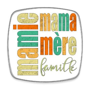 MAMIE MAMA FAMILLE MÈRE - Magnet carré - blanc - Devant