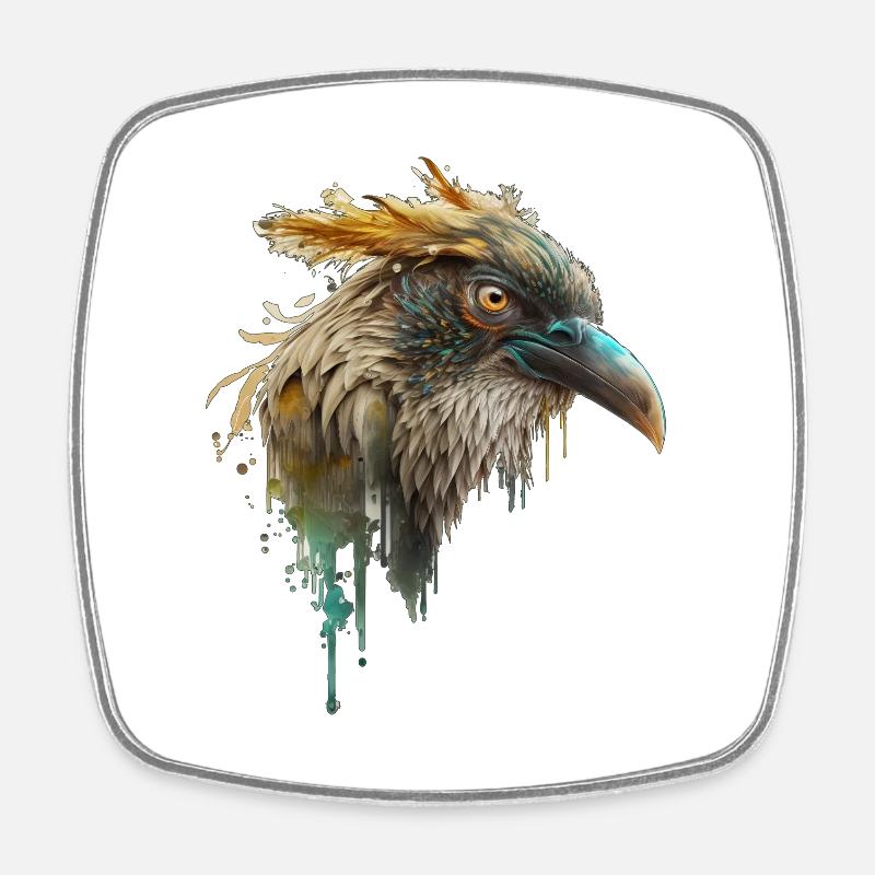 Beautiful Raven Head, Raven Design, Beautiful Bird - Square fridge magnet - white
