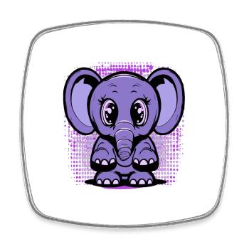Cute baby elephant - Square fridge magnet - white - Front