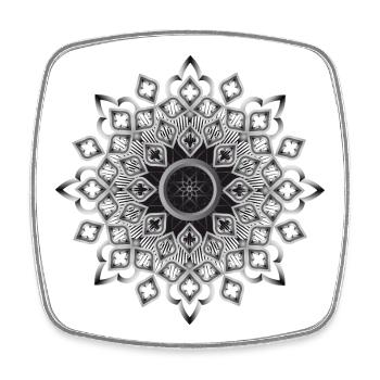 Gotisches Rosetten Kirchenfenster Ornament - Viereckiger Kühlschrankmagnet - Weiß - Vorne