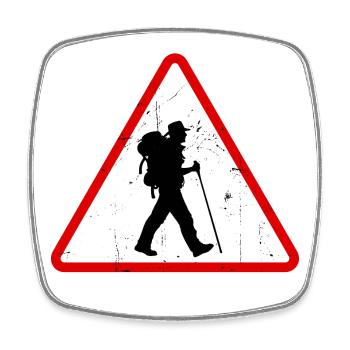 Alpinisme Randonnées Itinéraires de randonnée Randonnées - Magnet carré - blanc - Devant