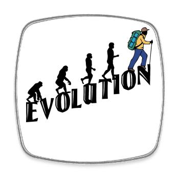Wandern Evolution Wanderer Wanderung Klettern - Viereckiger Kühlschrankmagnet - Weiß - Vorne