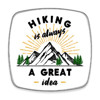 Hike Mountaineering Hiking Hiker Statement - Square fridge magnet - white - Front
