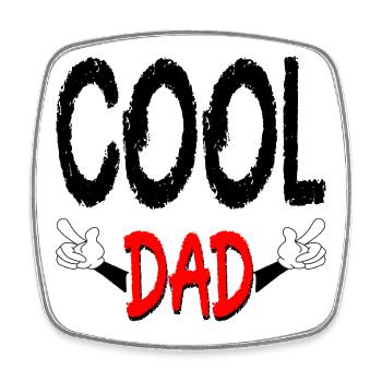 Fête des Pères - COOL DAD - DADDY FAMILY - Magnet carré - blanc - Devant