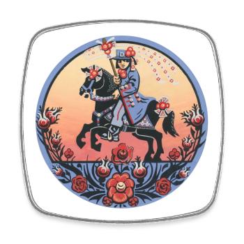 Sorbische Folklore – Reiter und Festtradition - Viereckiger Kühlschrankmagnet - Weiß - Vorne