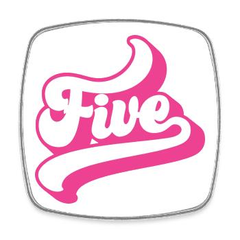 Fünf 5. Geburtstag für Mädchen im Alter von 5 Jahren - Viereckiger Kühlschrankmagnet - Weiß - Vorne