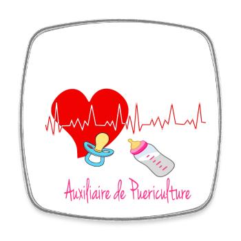 Childcare assistant - Square fridge magnet - white - Front