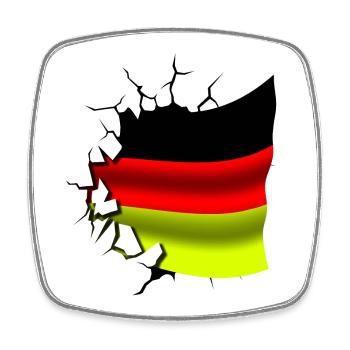 Germany - Germany - Deutschland - Torn Flag - Square fridge magnet - white - Front