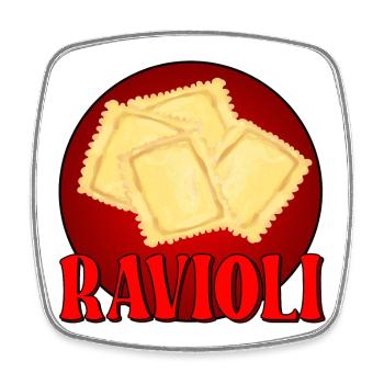PÂTES RAVIOLIS - ITALIE - Magnet carré - blanc - Devant
