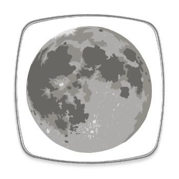 Moon - celestial body - Square fridge magnet - white - Front