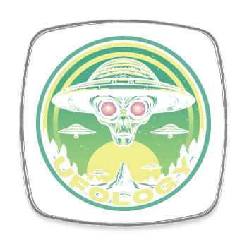 UFOLOGY - Viereckiger Kühlschrankmagnet - Weiß - Vorne