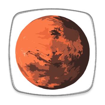 Mars - the red planet - Square fridge magnet - white - Front