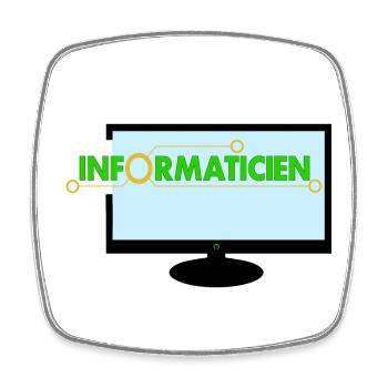 Informatiker - Viereckiger Kühlschrankmagnet - Weiß - Vorne