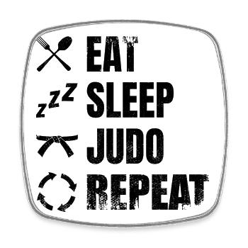 Eat Sleep Judo Repeat - Viereckiger Kühlschrankmagnet - Weiß - Vorne