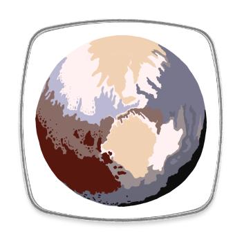 Pluto - dwarf planet - Square fridge magnet - white - Front