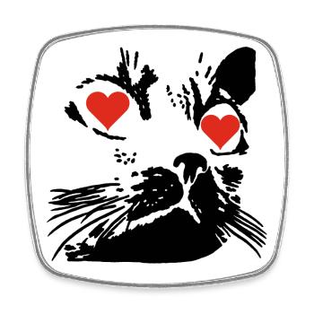 Un amour de chat noir - Magnet carré - blanc - Devant