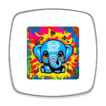 Power of an Elephant, Love of a Baby - Square fridge magnet - white - Front