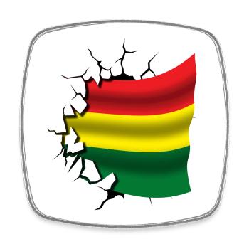 Flag of Bolivia - Bolivia - Flag Broken Design - Square fridge magnet - white - Front