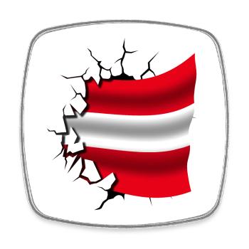 Drapeau de l’Autriche - Autriche - Drapeau Broken Design - Magnet carré - blanc - Devant