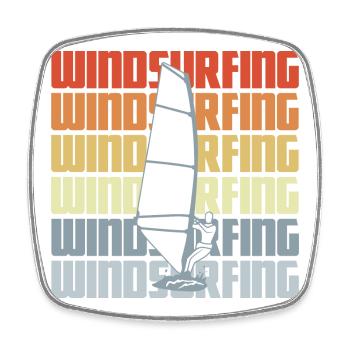 Vintage Windsurfing - Square fridge magnet - white - Front