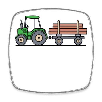 Tractor Agricultural Machinery Vehicle Motor Vehicle - Square fridge magnet - white - Front