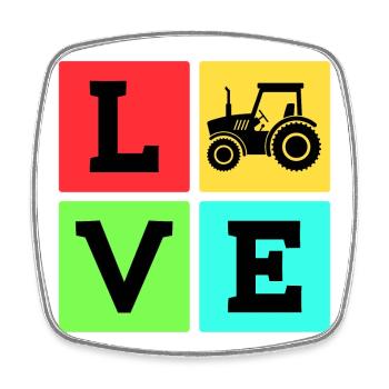 Kraftfahrzeug Traktor Spruch Landmaschinen - Viereckiger Kühlschrankmagnet - Weiß - Vorne
