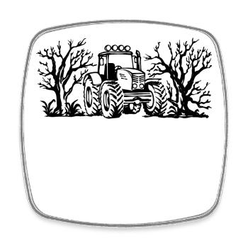 Agriculture Tractor Field Motor Vehicle Vehicle - Square fridge magnet - white - Front
