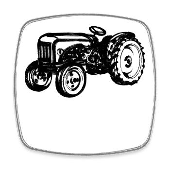 Tractor Arable Farming Motor Vehicle Agriculture - Square fridge magnet - white - Front