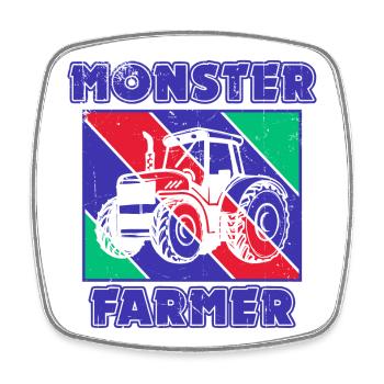 Motor Vehicle Tractor Farmer Farm Statement - Square fridge magnet - white - Front