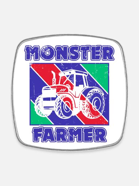 Déclaration de l’agriculteur de tracteurs de véhicules automobiles - Magnet carré - blanc