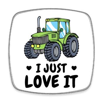 Tractor Agricultural Machinery Vehicle Statement Heart - Square fridge magnet - white - Front